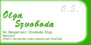 olga szvoboda business card